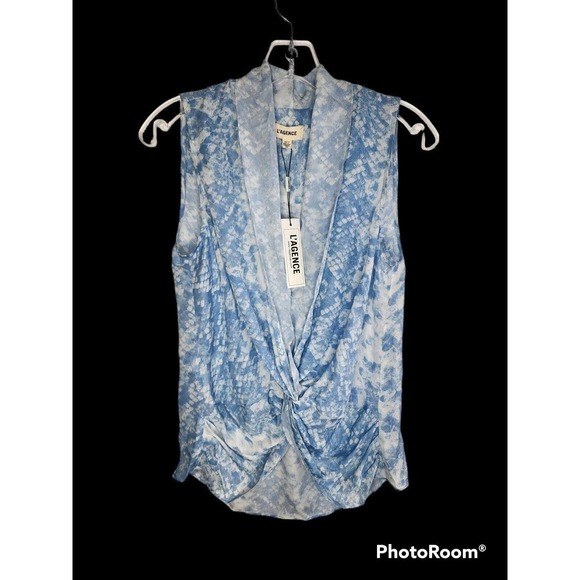 L'AGENCE Mariposa Silk Sleeveless V-Neck Blouse Women's Size XS - Picture 1 of 10